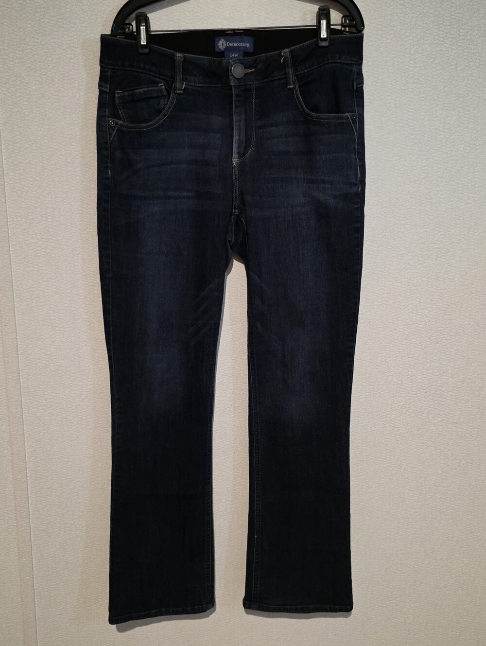 Democracy Ab Solution Indigo Itty Bitty Bootcut Jeans Size 14W